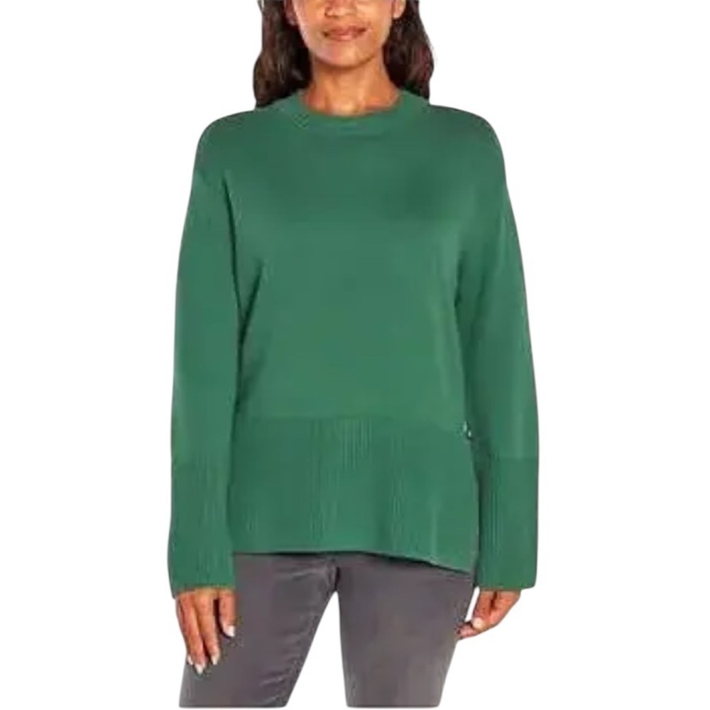 GAP NWT Green Knit 100% Cotton Crewneck Long Sleeve Loose Sweater Large